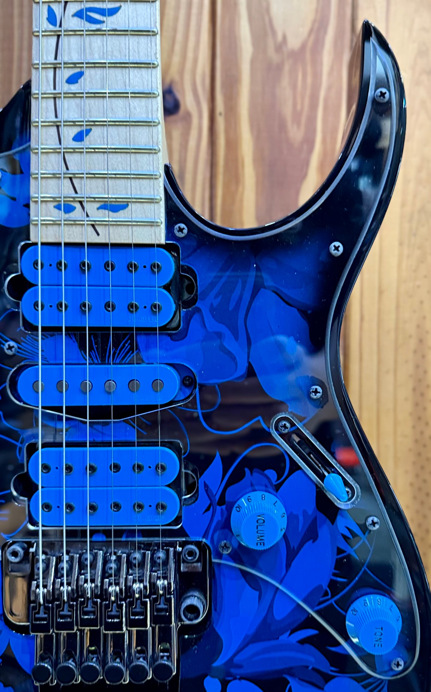 Ibanez JEM77P Steve Vai Signature Electric Guitar - Blue Floral Pattern - Pre-Loved