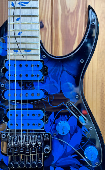 Ibanez JEM77P Steve Vai Signature Electric Guitar - Blue Floral Pattern - Pre-Loved
