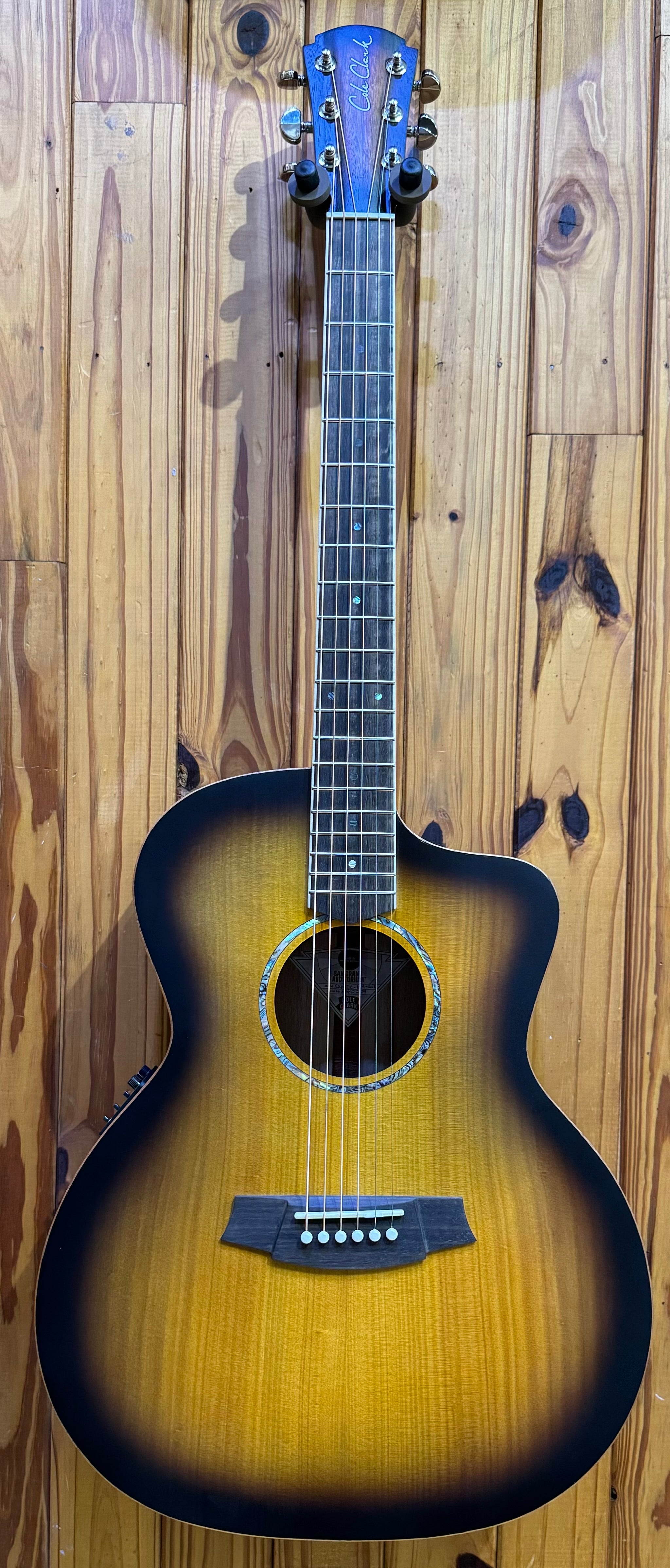 Cole Clark Studio Angel SAN1EC BM Bunya Maple Sunburst