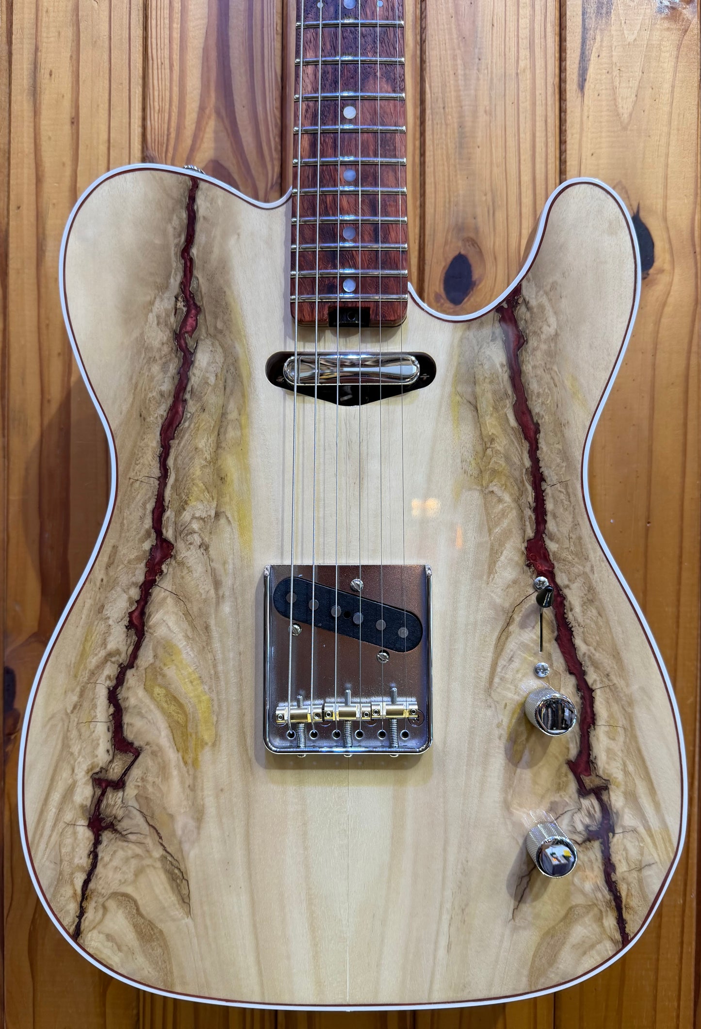 Kendall Guitars T-Type Electric Guitar - Silver Quandong