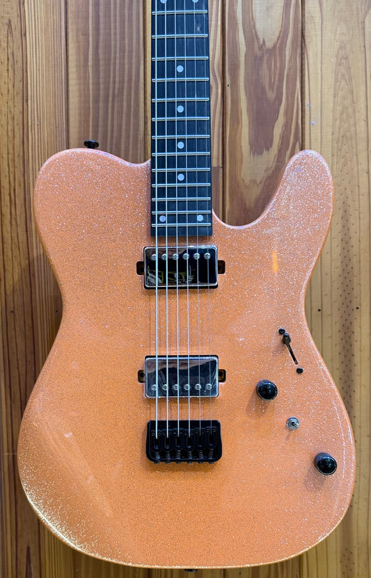 Cerberus Hermes 6 HT Baritone Electric Guitar - Orange Sparkle