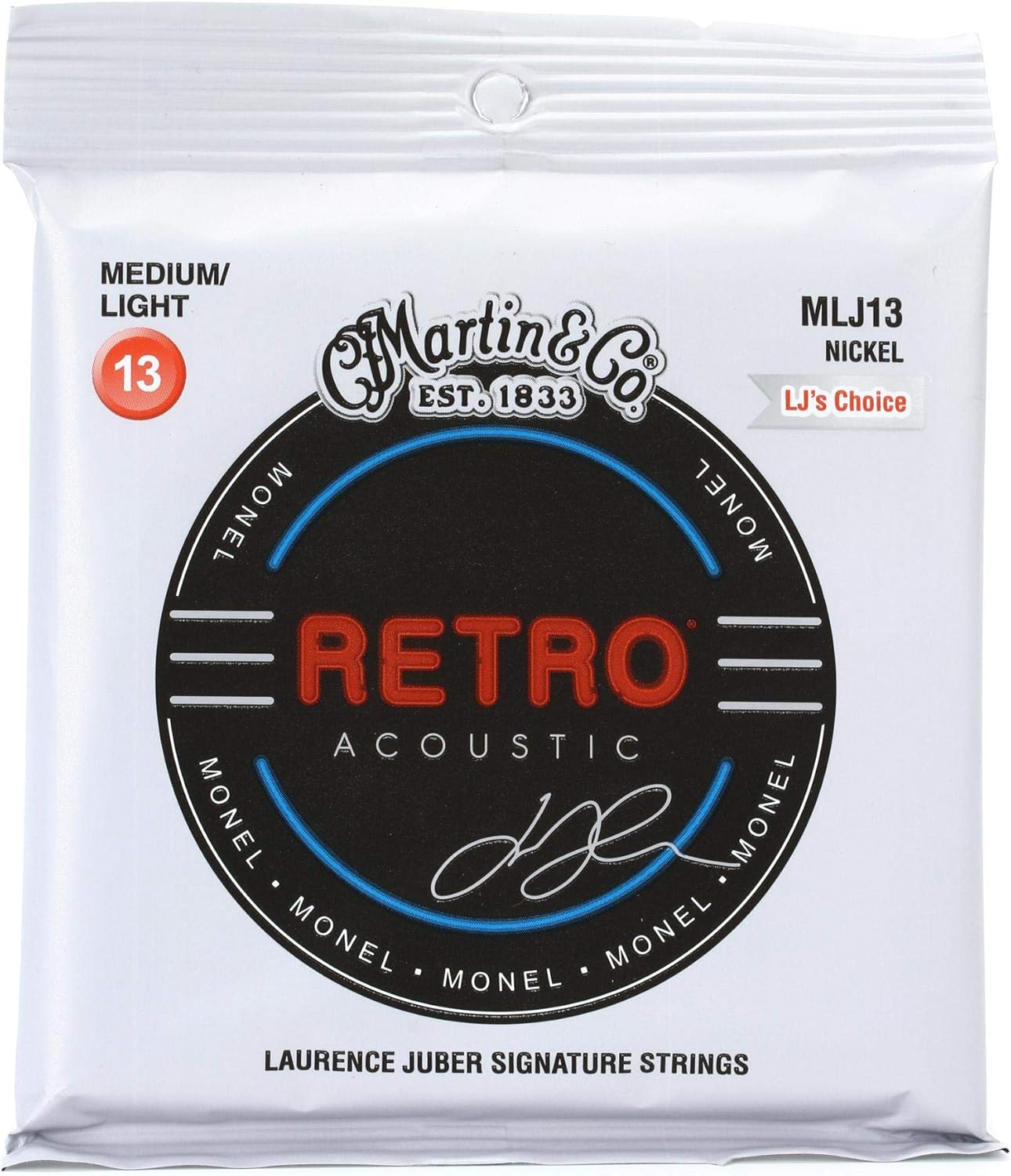 Martin & Co Laurence Juber's Choice Retro Monel Acoustic Guitar Strings - 13-56