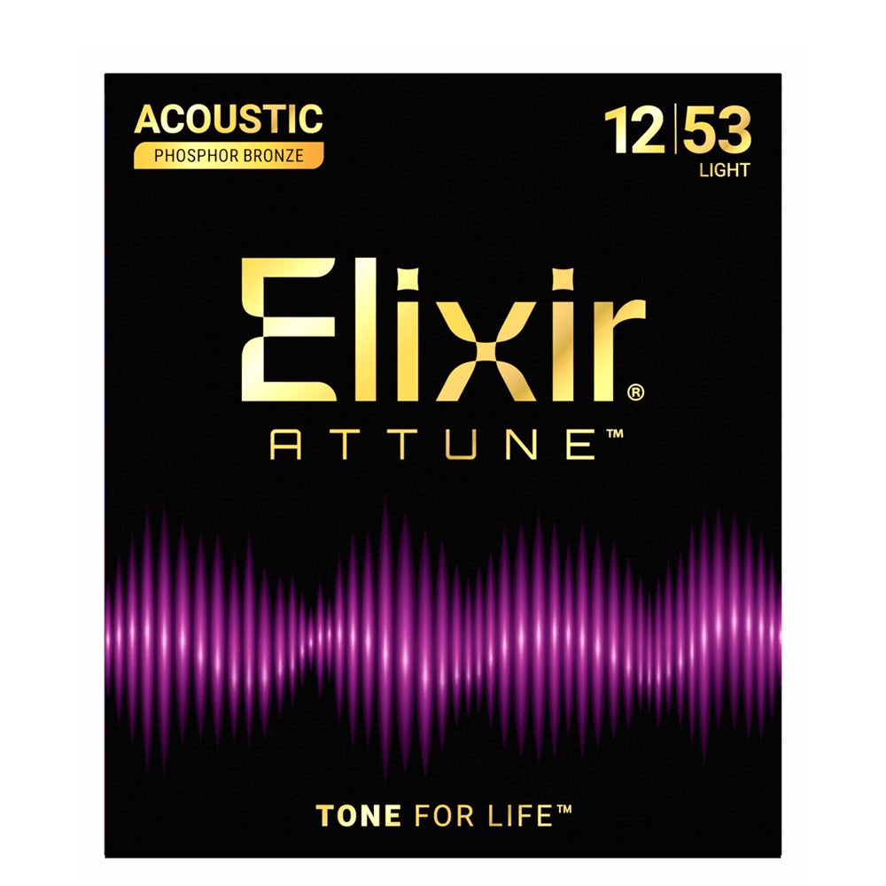 Elixir ATTUNE Phosphor Bronze Acoustic Guitar Strings - Light - 12-53