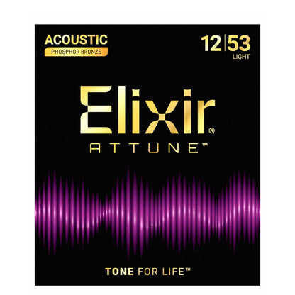 Elixir ATTUNE Phosphor Bronze Acoustic Guitar Strings - Light - 12-53