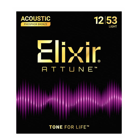 Elixir ATTUNE Phosphor Bronze Acoustic Guitar Strings - Light - 12-53