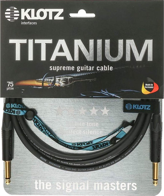Klotz Titanium Supreme Guitar Cable Straight/Straight 10ft (3m) - Black