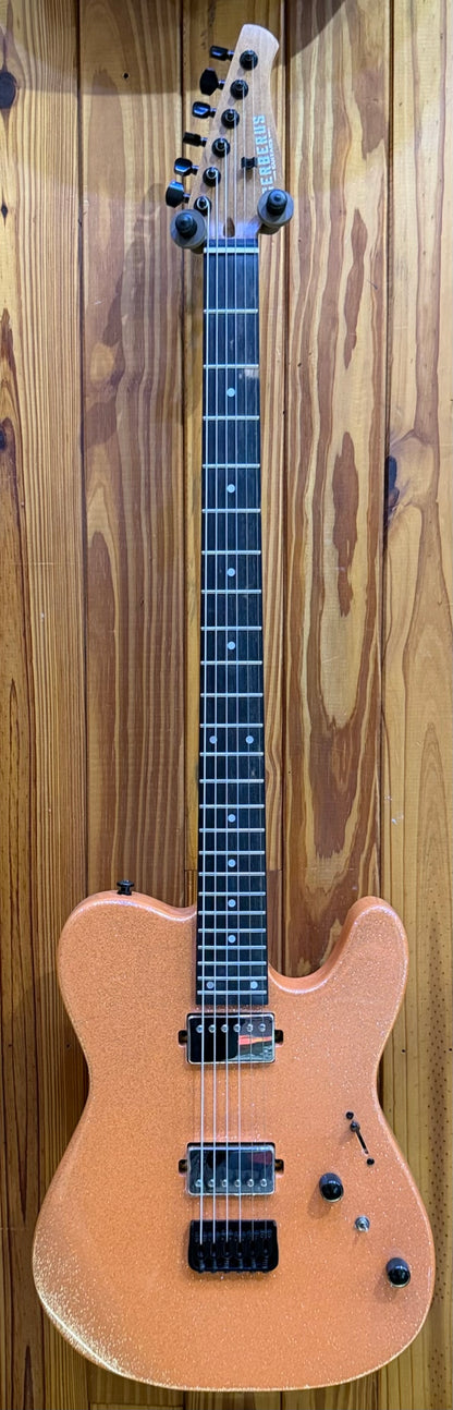 Cerberus Hermes 6 HT Baritone Electric Guitar - Orange Sparkle