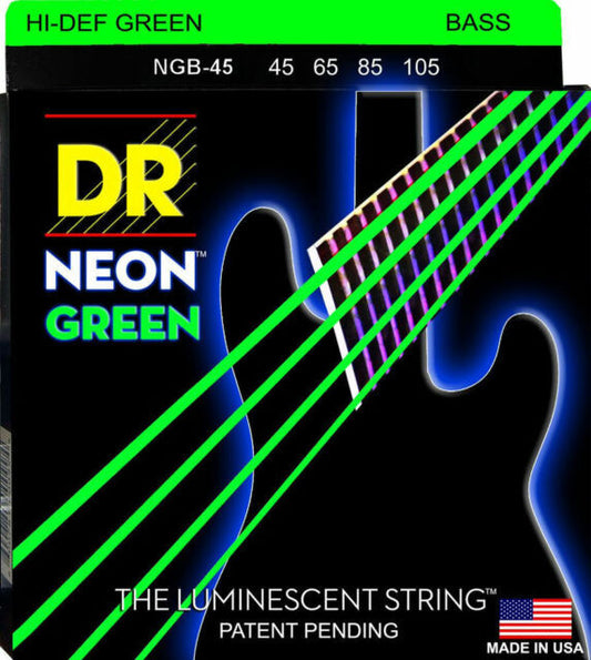 DR Neon Bass Strings Hi-Def Green 45-105