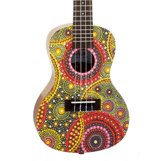 Kala Concert Ukulele with Desert StoryLines Logo Bag - Blackwood Apple By Evelyn Young