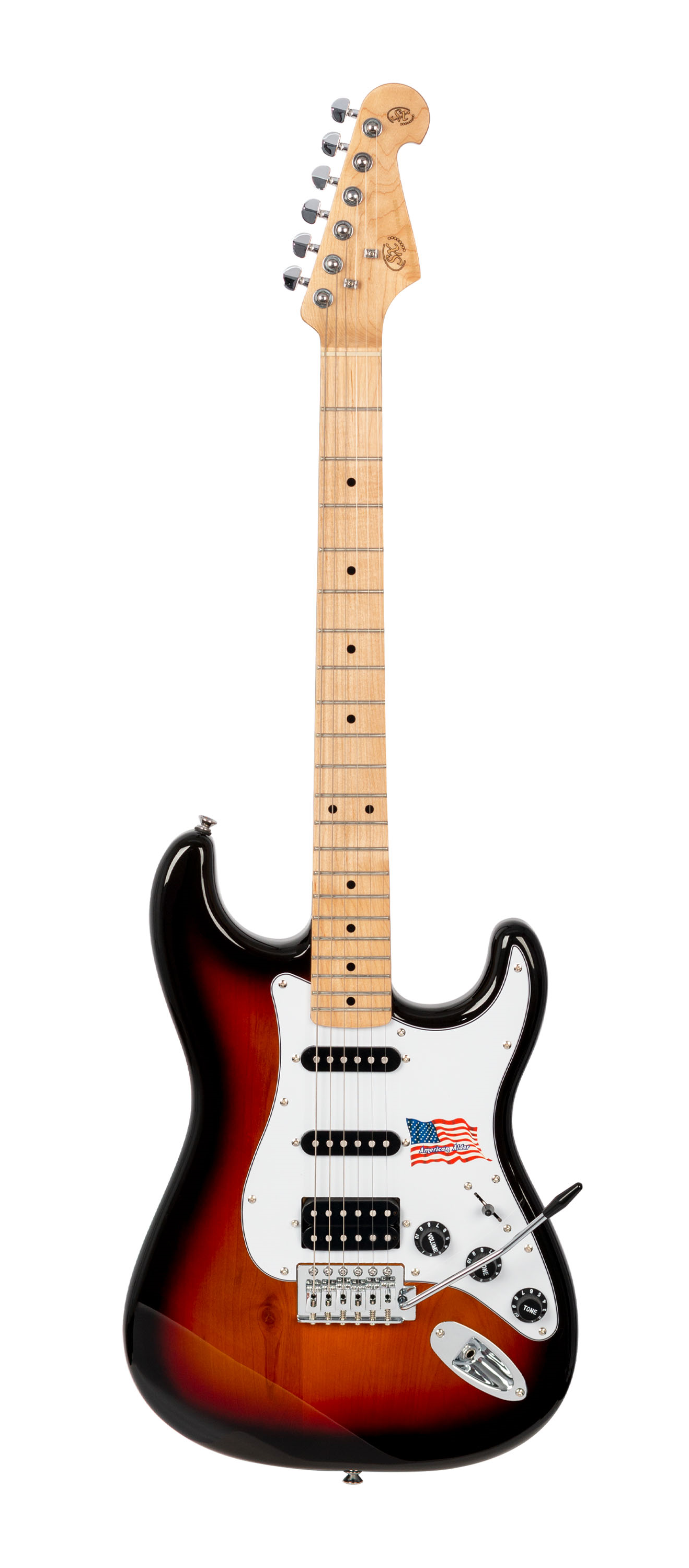 SX SC Electric American Alder HSS Electric Guitar - Two-Tone Sunburst