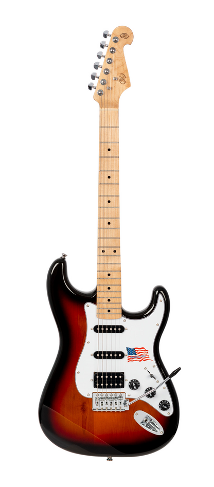 SX SC Electric American Alder HSS Electric Guitar - Two-Tone Sunburst