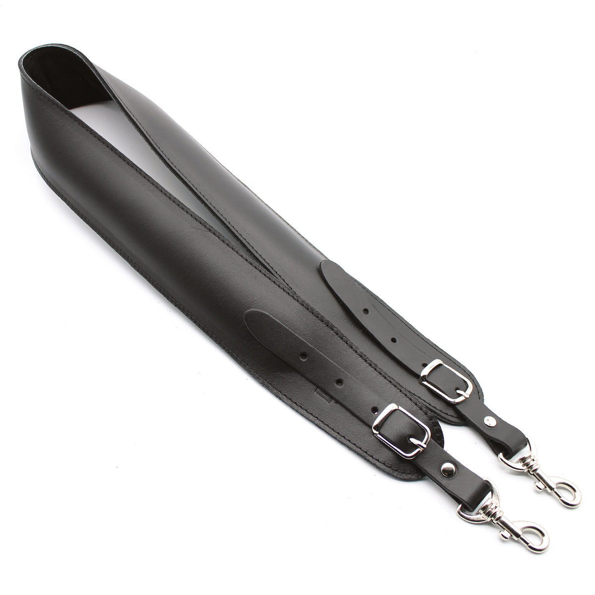 DSL Leather Banjo Strap - Black/Black Clip