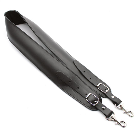 DSL Leather Banjo Strap - Black/Black Clip