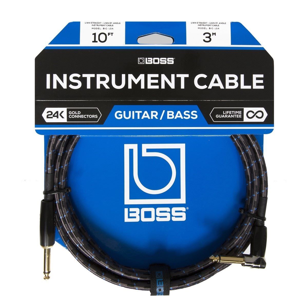 Boss BIC-10 Angled Instrument Cable 10ft