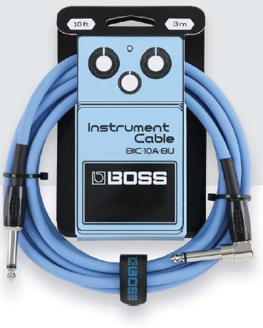 Boss BIC-10 Instrument Cable 10ft RA Blue