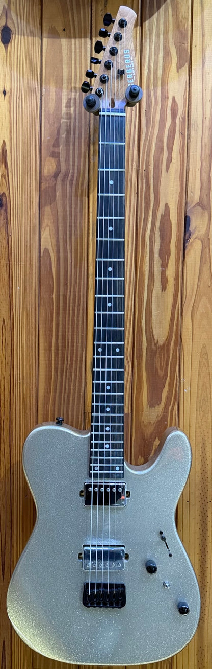 Cerberus Hermes 6 HT Baritone Electric Guitar - White Sparkle