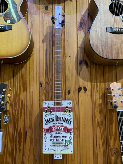 Groove Art Cigar Box Guitar 'Jack Daniels' White