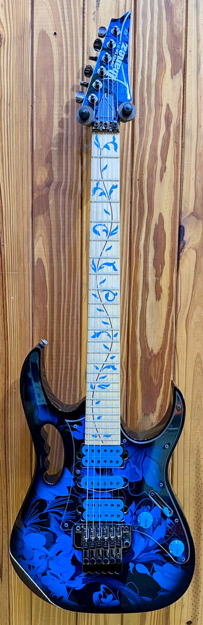 Ibanez JEM77P Steve Vai Signature Electric Guitar - Blue Floral Pattern - Pre-Loved