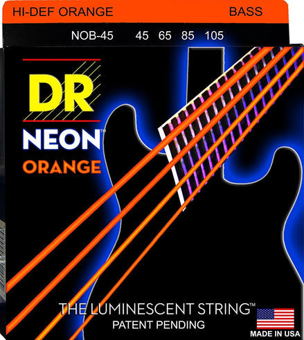 DR Neon Bass Strings - Hi-Def Orange - 45-105
