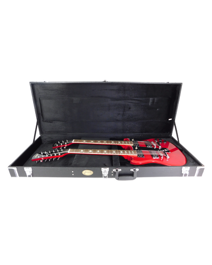 Haze Electric Double Neck Guitar Case Rectangle Black