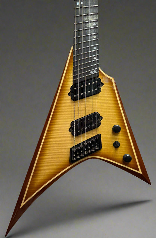 Ormsby Metal V 7 String Electric Guitar - Flamed Iced Tea - Pre-Loved
