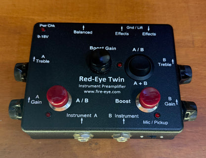 Fire-Eye Development Red-Eye TWIN MK2 Dual Input Active & Passive Preamp DI - Pre-Loved