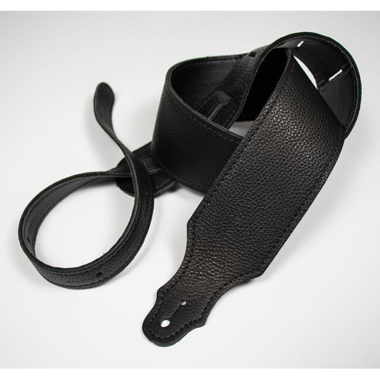 Franklin 2.5" Black Purist Leather Instrument Strap with Buck Backing