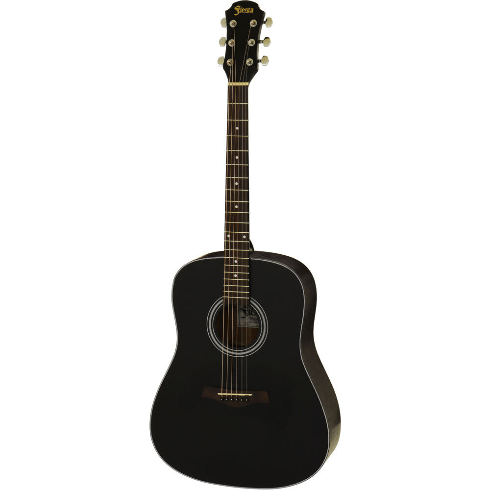 Aria Fiesta Series Dreadnought Acoustic Guitar - Black Matte