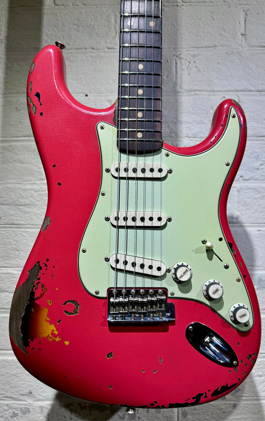 Fender Custom Shop Michael Landau '63 Stratocaster - Fiesta Red Over 3-Colour Sunburst