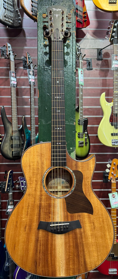 Taylor Custom C26CE Baritone 8-String Acoustic - Solid Hawaiian Koa w/ Cutaway & Pickup - Pre-Loved