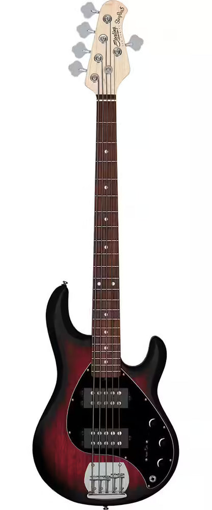 Sterling by Musicman Ray5 HH 5-String Bass - Ruby Red Burst