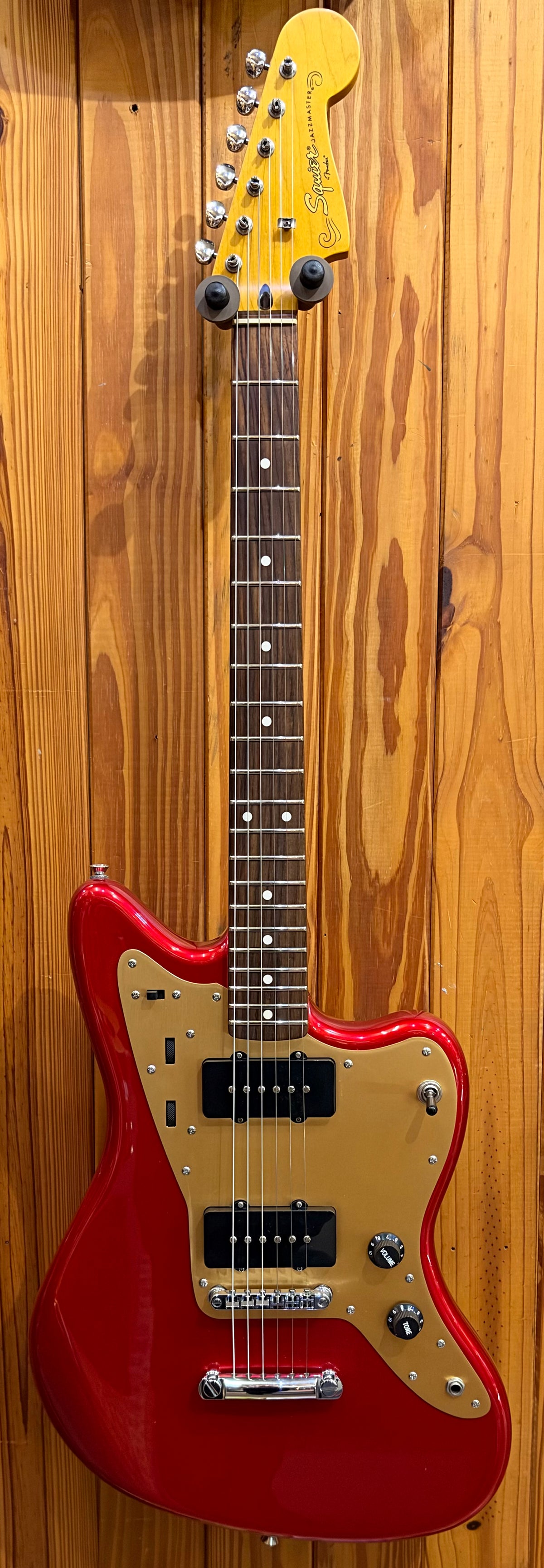 Squire Deluxe Jazzmaster w/Stop Tailpiece - Candy Apple Red - Pre-Loved