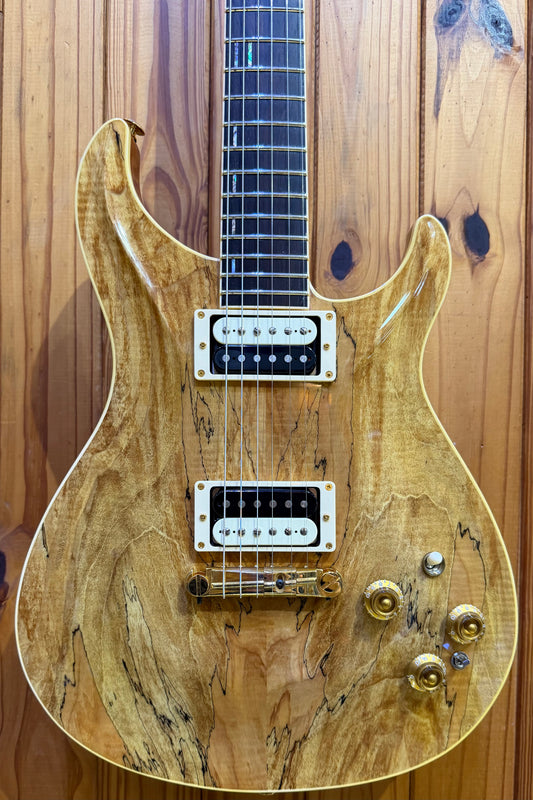Giffin Solid Body Electric Guitar - Carved Spalted Maple Top - Pre-Loved