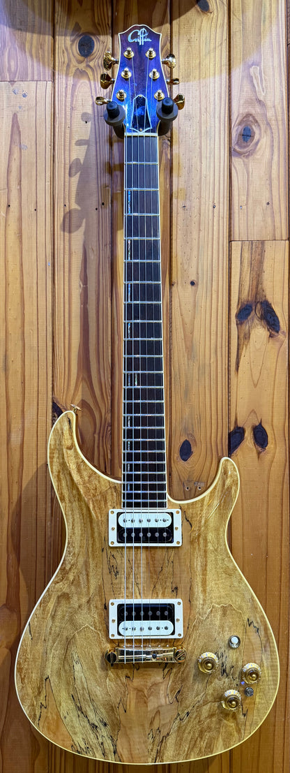 Giffin Solid Body Electric Guitar - Carved Spalted Maple Top - Pre-Loved