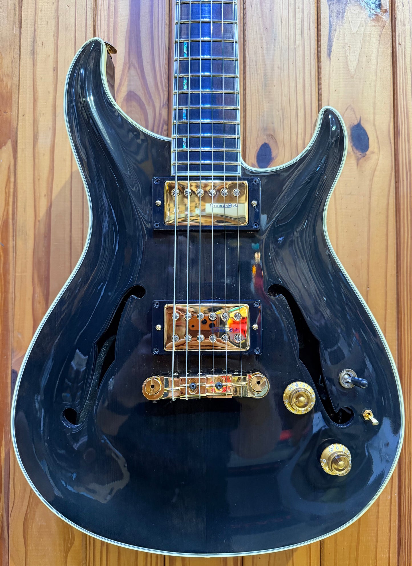 Giffin Semi-Hollow Electric Guitar - Semi-Transparent Black - Pre-Loved