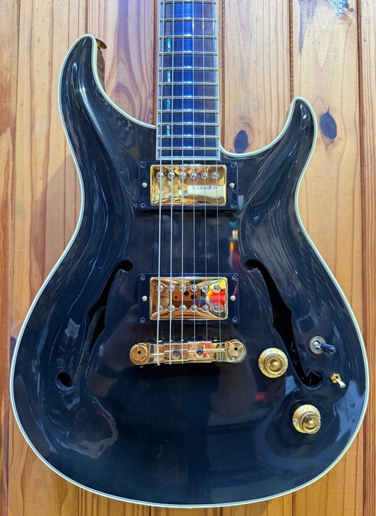 Giffin Semi-Hollow Electric Guitar - Semi-Transparent Black - Pre-Loved