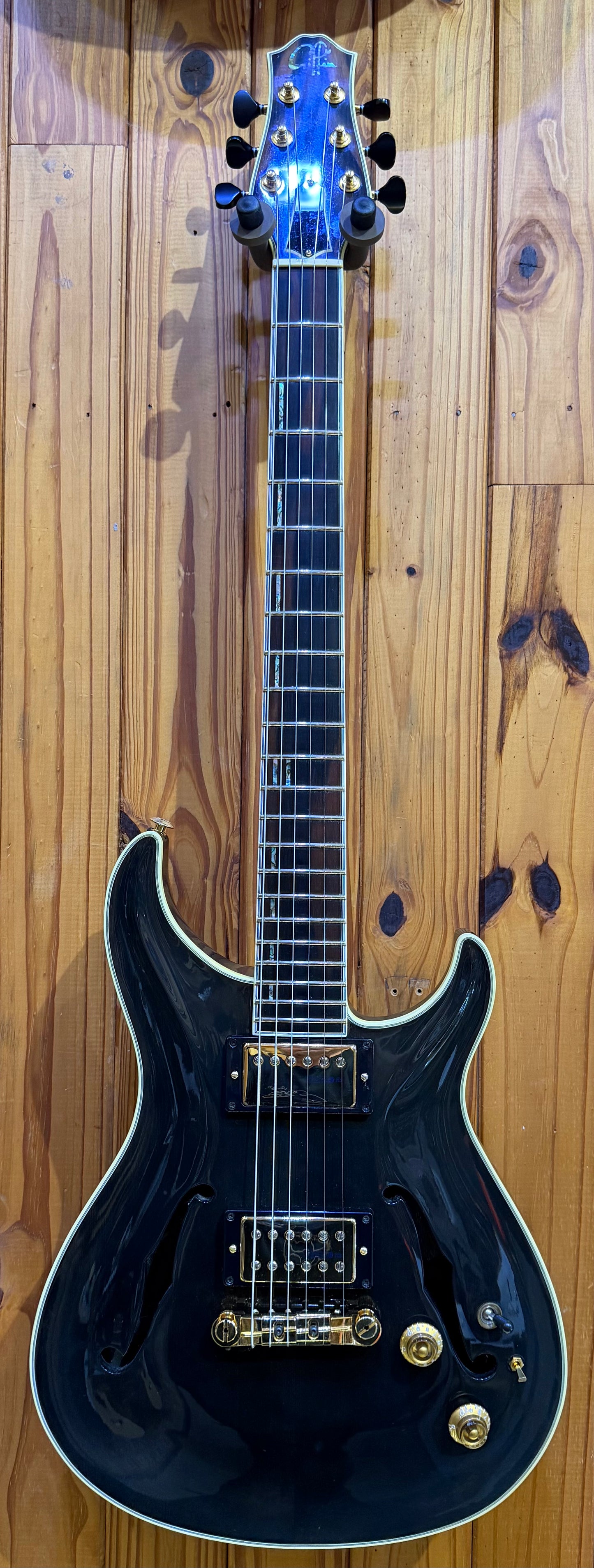 Giffin Semi-Hollow Electric Guitar - Semi-Transparent Black - Pre-Loved