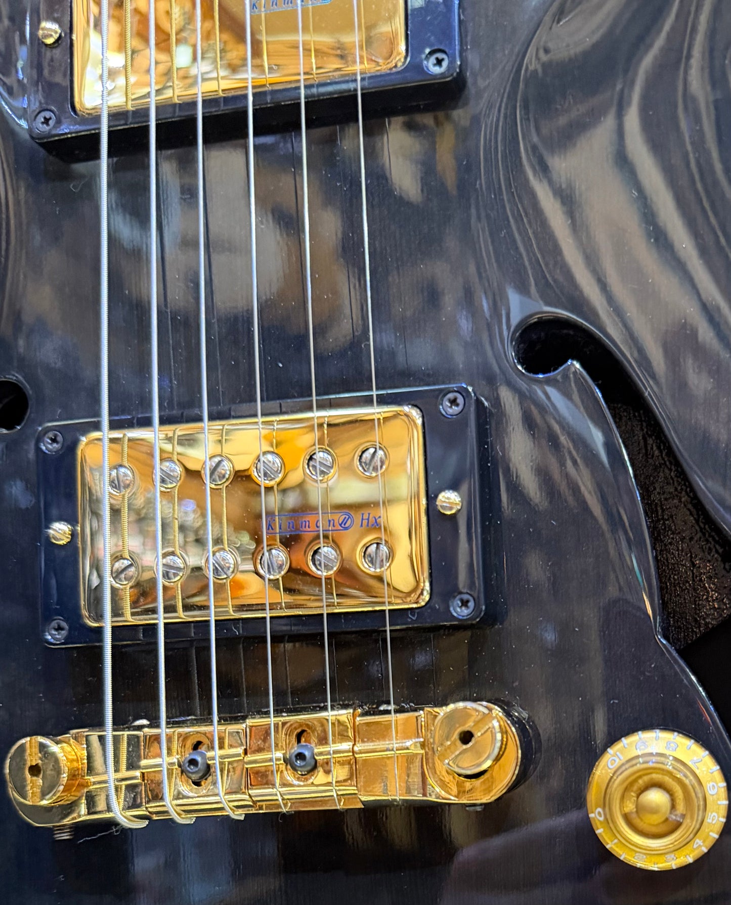 Giffin Semi-Hollow Electric Guitar - Semi-Transparent Black - Pre-Loved