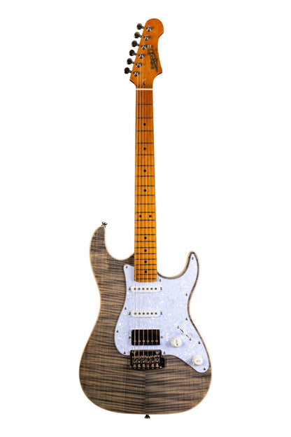 Jet JS-450-TBK Flame Top Electric Guitar - Transparent Black