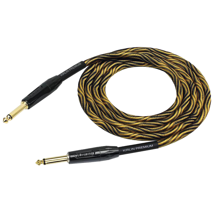 Cavo Per Chitarra Kirlin 10ft (3m) Tessuto Premium Plus - Jack Placcato Oro - Royal - Foto 6