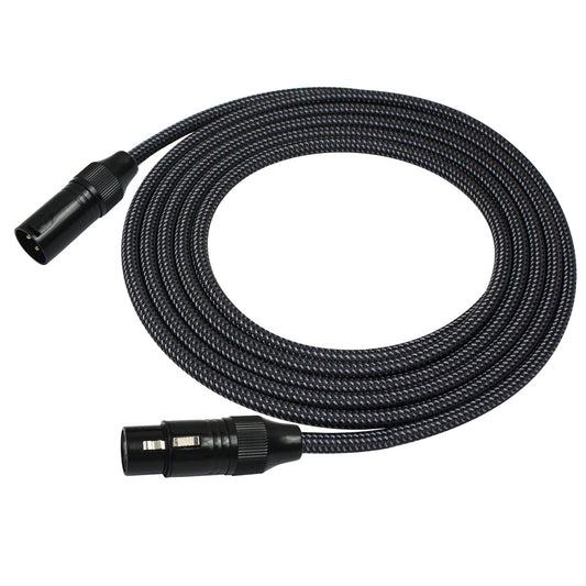 Kirlin 10ft XLR/XLR Cable - Woven Premium Plus Wave - Black