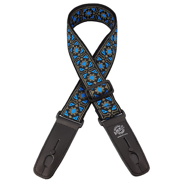 Lock-It Guitar Straps Retro Series 2" - Vintage Minstrel Blue