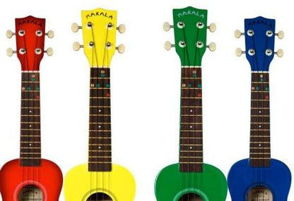 Makala Dolphin Soprano Ukulele - Orange W/Dots