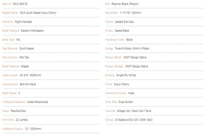 Dean ML 79 X Quilt Maple - Scary Cherry