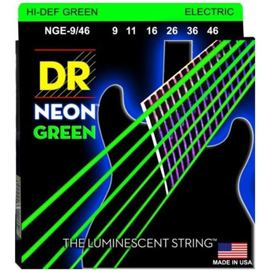 Dr NGE-9/46 Neon Electric Strings Hi-Def Green 9-46