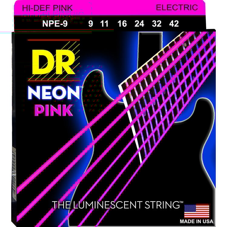 Dr NPE-9 Neon Electric Strings Hi-Def Pink 9-42