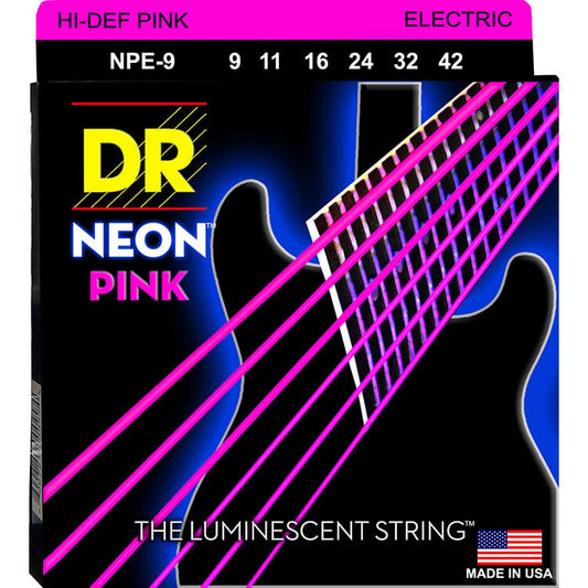 Dr NPE-9 Neon Electric Strings Hi-Def Pink 9-42