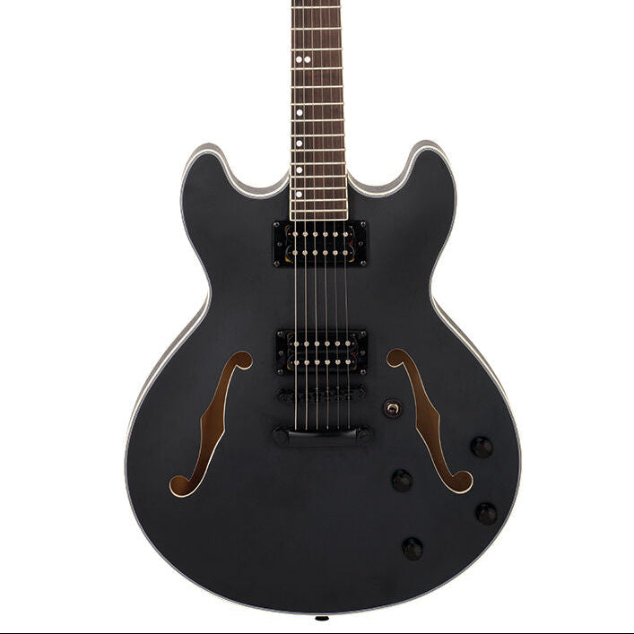 Northstar Pro Hollow Body Electric Guitar - Open Pore Black Satin