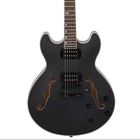 Northstar Pro Hollow Body Electric Guitar - Open Pore Black Satin
