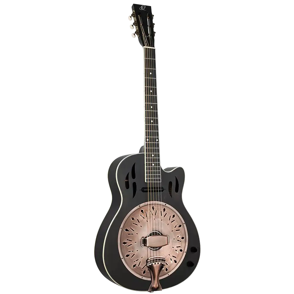 Ortega RRG40CE-DBK Resonator Guitar - Distressed Satin Black